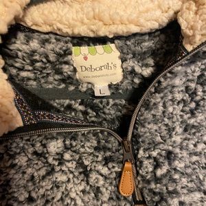 Gray and black pullover